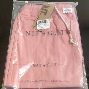 NWT men's salmon linen 2XL classic Shorts cuffed elastic drawstring waist